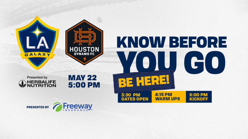 Limited Tickets Still Available for LA Galaxy’s May 22 Home Match Against Houston Dynamo FC