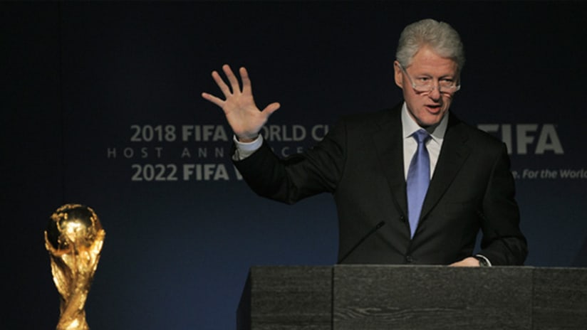 President Bill Clinton addresses the audience on Wednesday in Zurich.