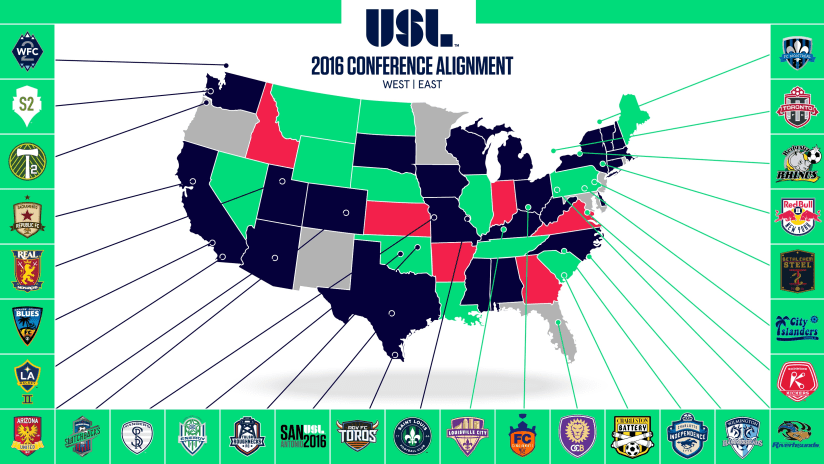 2016 USL Conference Alignment