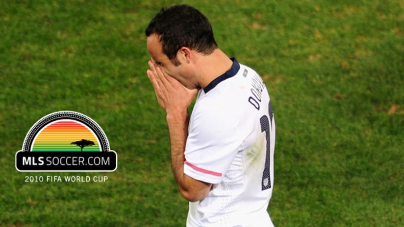 Landon Donovan was emotional after the group-clinching 1-0 defeat of Algeria.