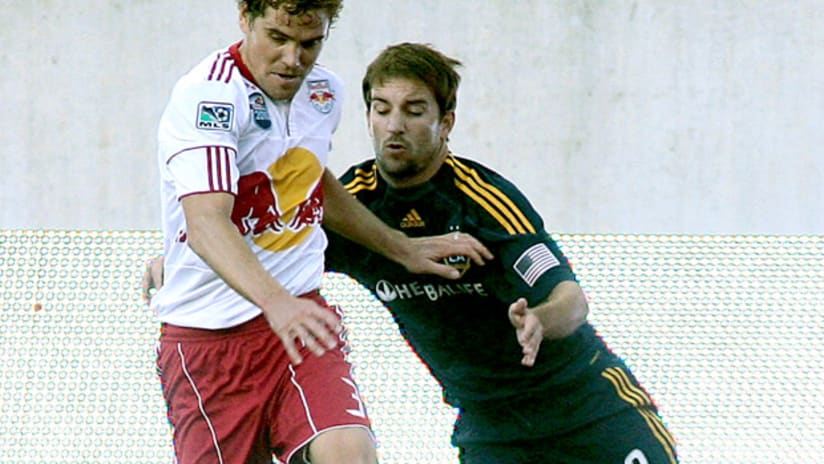 Mike Magee (right) helped LA beat NY after returning from sports hernia surgery.