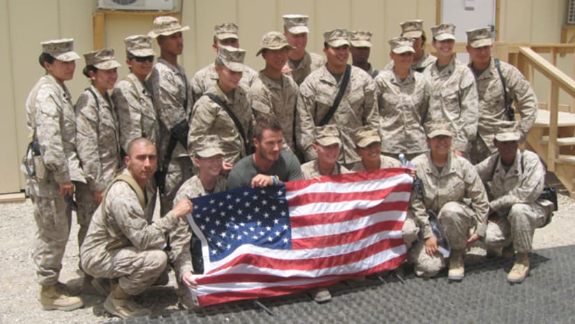 David Beckham met U.S. troops in Afghanistan this past week.