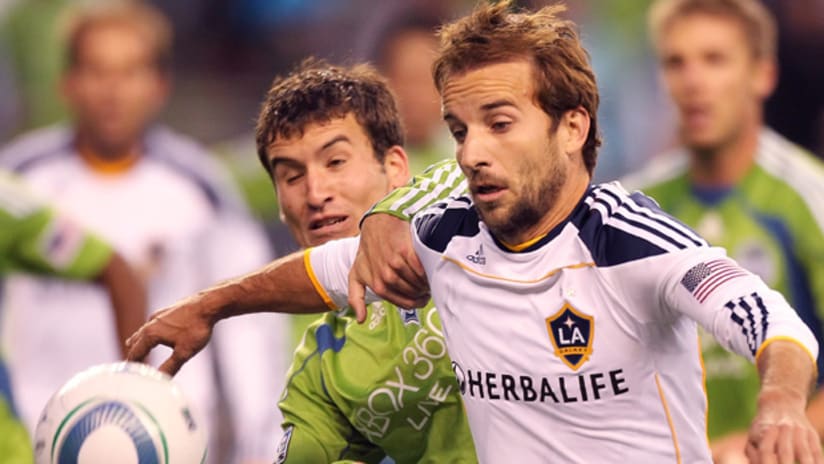 Mike Magee played a vital ball-winning role in LA's win at Seattle.