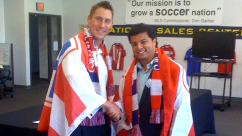 Jeff Turner (left) and Zeeshan Hussain have both been selected to join the sales team at FC Dallas.