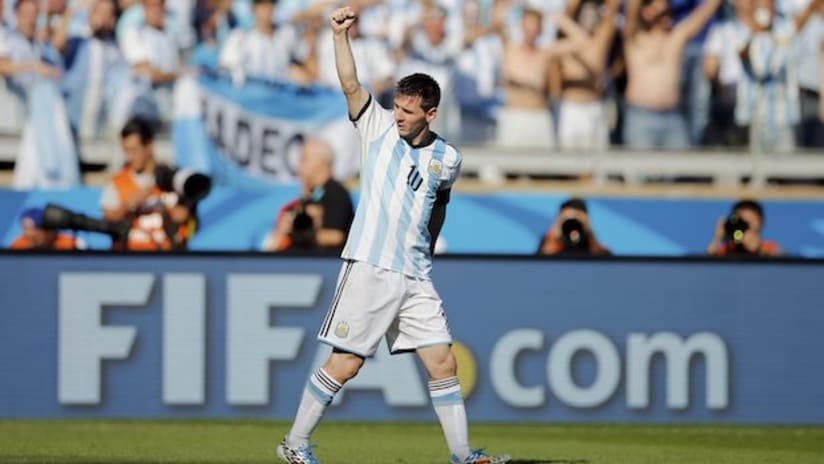 World Cup, #ARGvIRN Lionel Messi celebrates