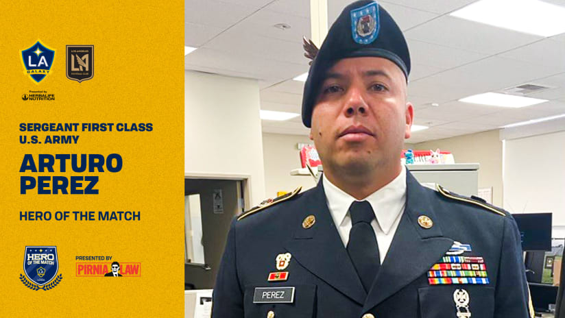 Sergeant First Class Arturo Perez of the U.S. Army is our Hero of the Match presented by Pirnia Law
