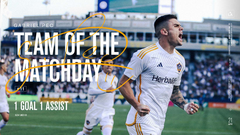 LA Galaxy Forward Gabriel Pec named to MLS Team of the Matchday presented by Audi 