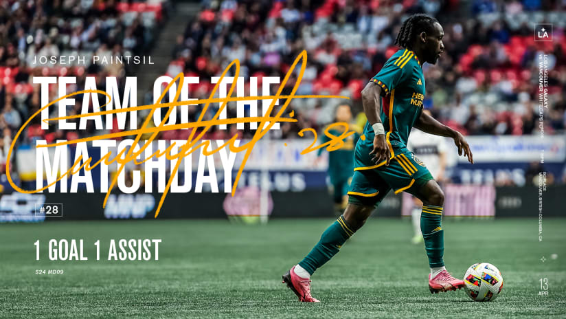 LA Galaxy Forward Joseph Paintsil named to MLS Team of the Matchday presented by Audi 