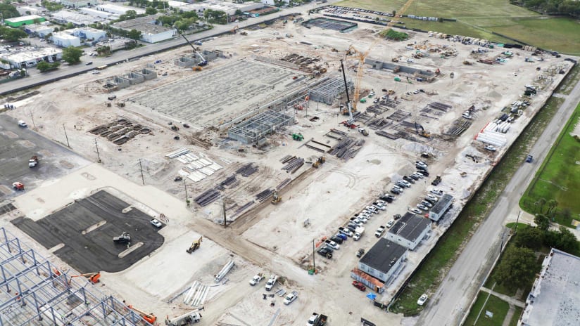 Fort Lauderdale Stadium Construction Aerial View