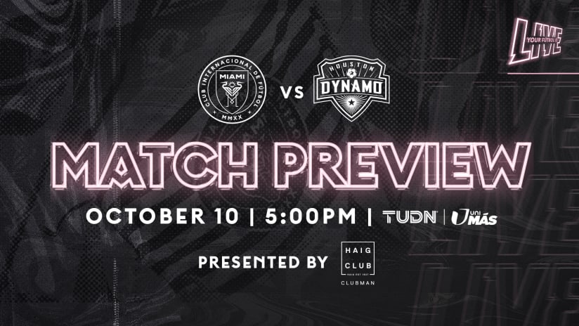 MATCH PREVIEW: IMCF vs. Houston Dynamo Oct. 10,2020