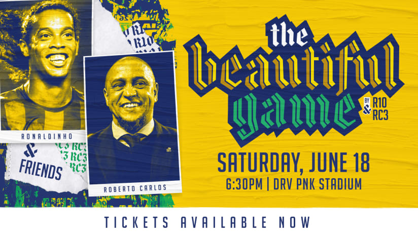 Ronaldinho and Roberto Carlos Announce Initial Roster Selections for The Beautiful Game Event Set for DRV PNK Stadium on June 18