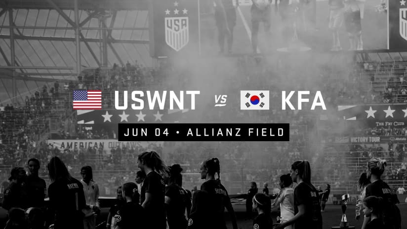 U.S. Women’s National Team Will Play Korea Republic at Allianz Field on June 4
