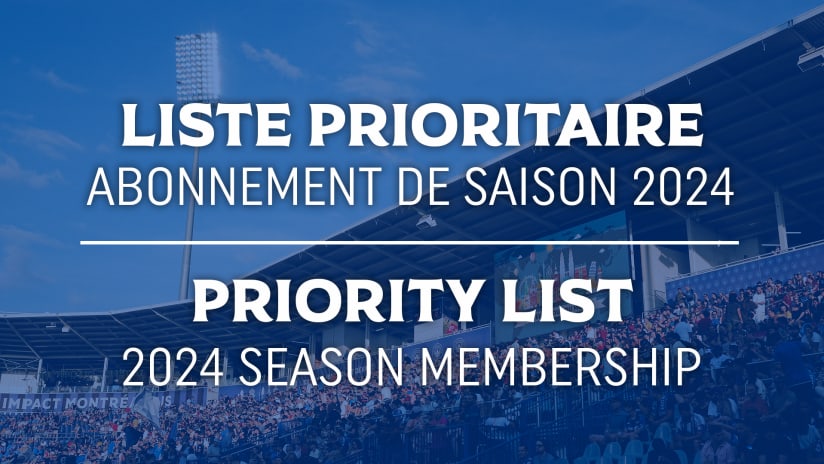 Priority list - 2024 Season Membership