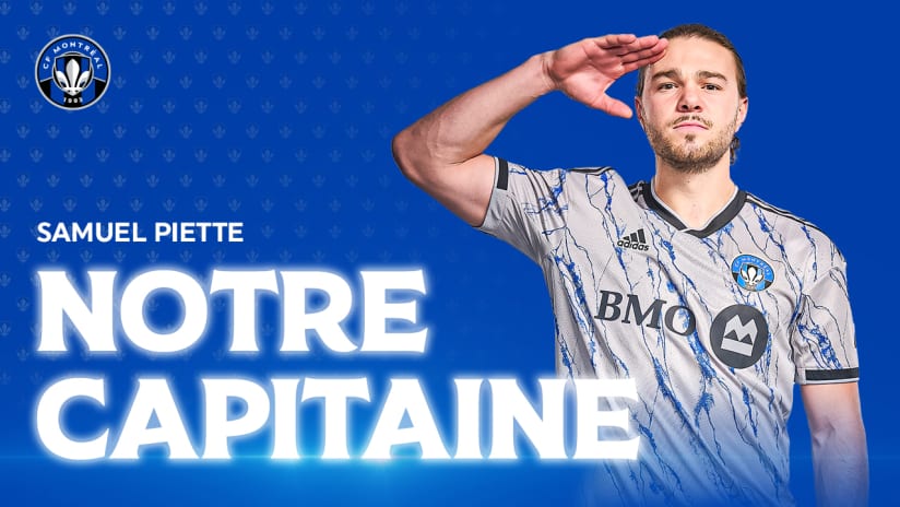 Le milieu de terrain Samuel Piette nommé capitaine du CF Montréal