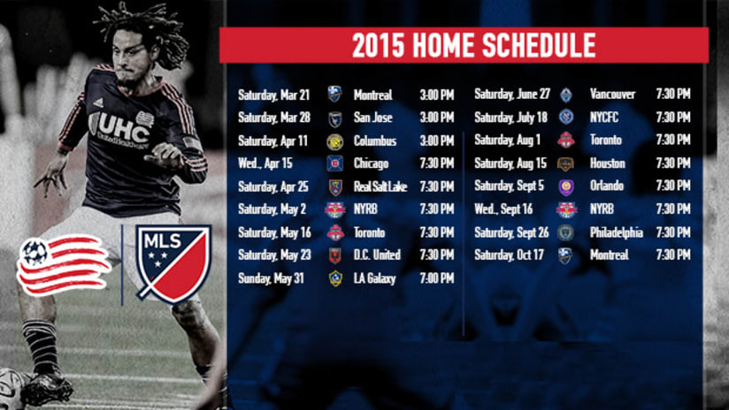 Revolution 2015 regular-season schedule unveiled | New England Revolution
