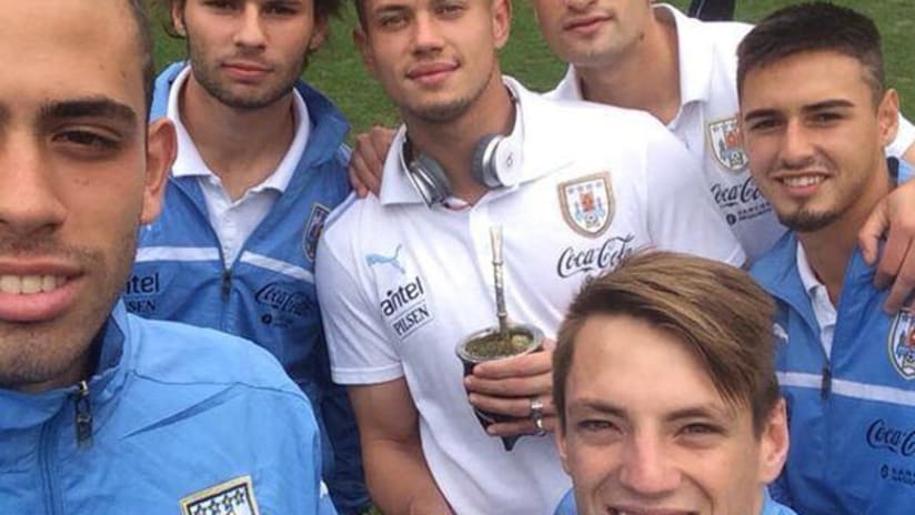 Diego Fagundez with Uruguay