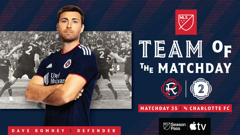 MLS Team of the Matchday presented by Audi | Romney recognized for star showing against Charlotte FC