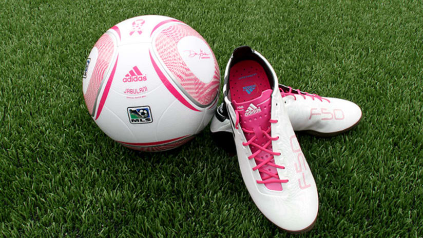 Pink Soccer ball and cleats