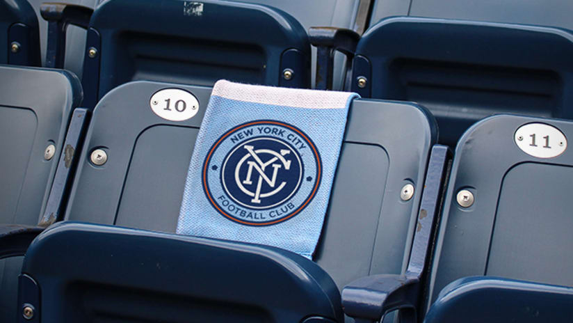 Yankee stadium seats with scarf