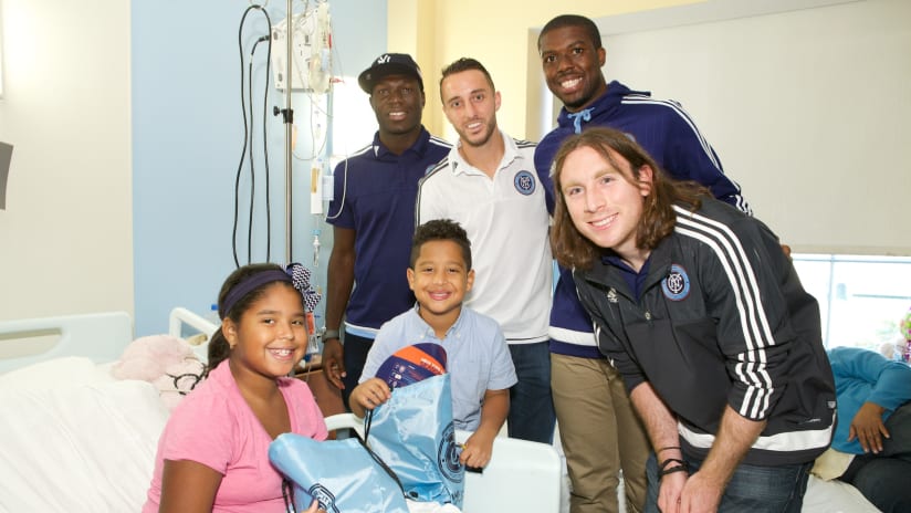 NYCFC players visit NYP Children