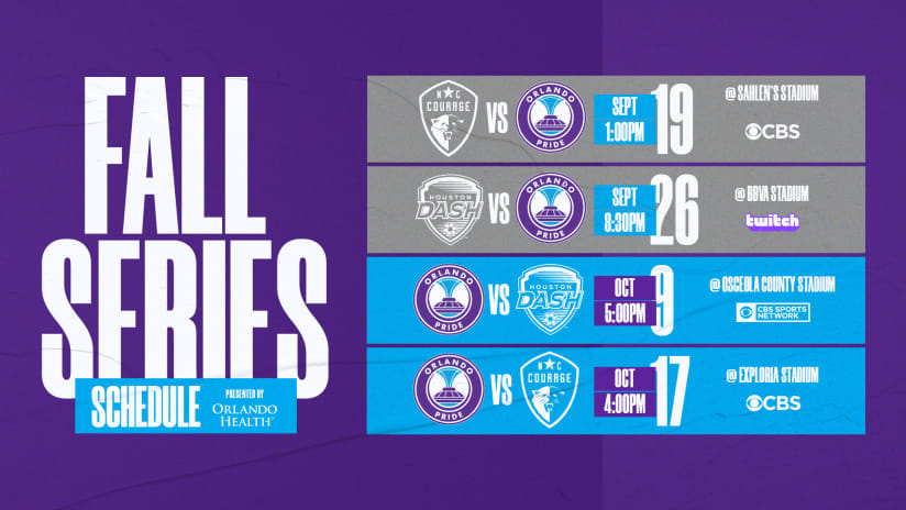 Complete Orlando Pride Fall Series Schedule Revealed