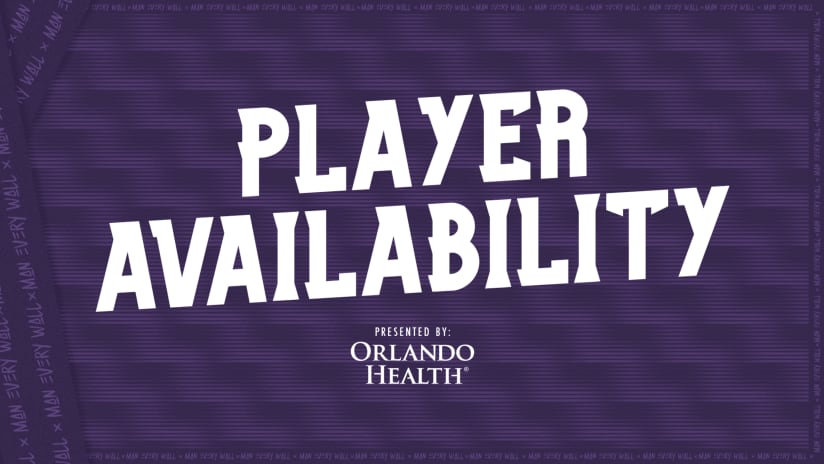 Player availability report for Orlando City at New York Red Bulls
