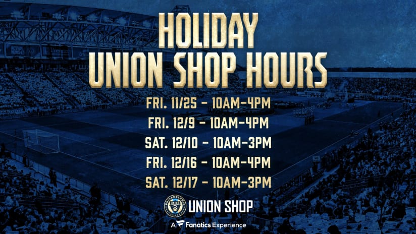 Check out the Union Shop's Holiday Hours that start on Friday!