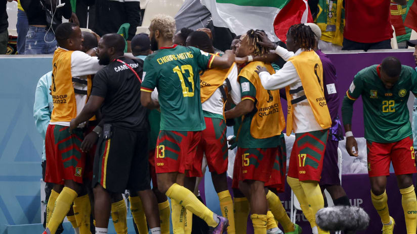 Cameroon goes out in style, upsetting Brazil at FIFA World Cup