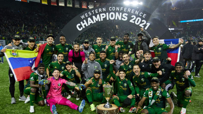 Portland Timbers lift Western Conference Championship Trophy
