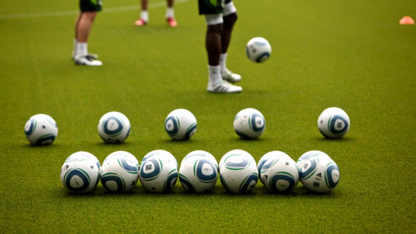 Soccer balls at training, 4.29.11