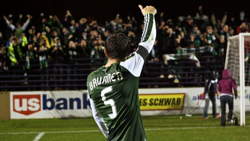 Eric Brunner waves to crowd - Timbers v. Chivas USA, U.S. Open Cup, 3.29.11