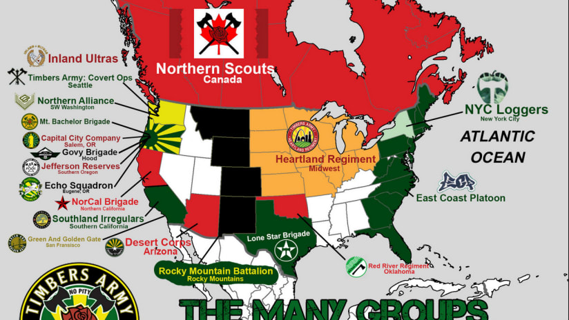 Timbers Army fan map