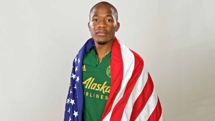 Darlington Nagbe with U.S. Flag, 3.15.17