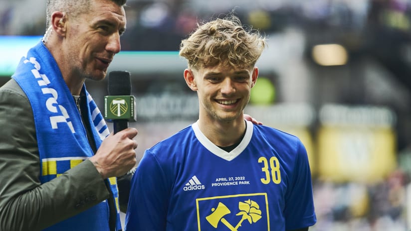Timbers Academy player Vova Kubrakov interviewed by BBC's Sportshour about PTFC for Peace and conflict in his native Ukraine