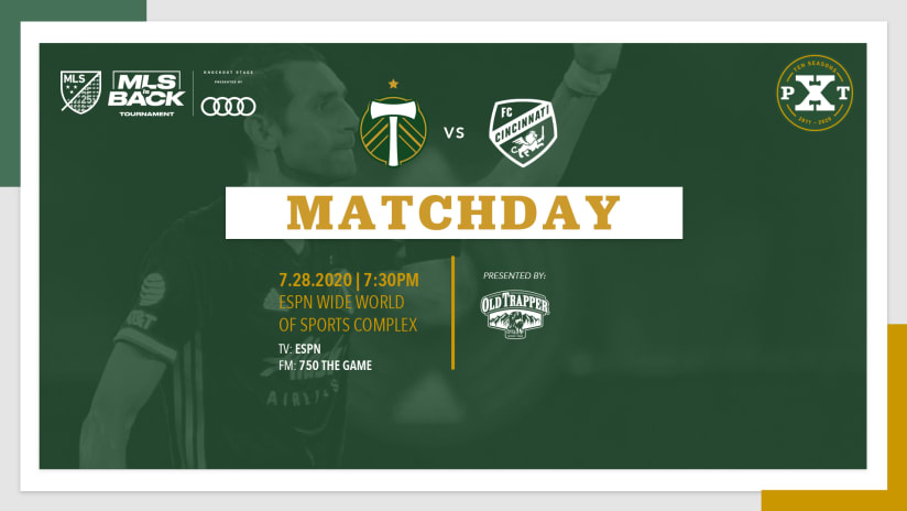 Matchday, Timbers vs. FCC, 7.28.20