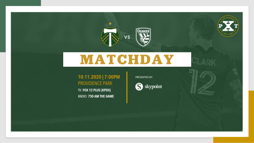 Matchday, Timbers vs. SJ, 10.11.20