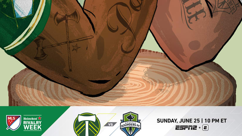 Timbers Sounders Match Poster, Diego Chara, 6.23.17