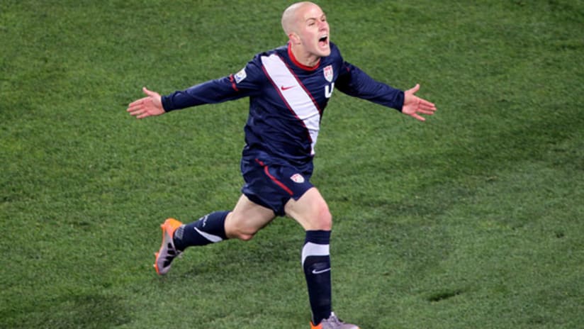 US midfielder Michael Bradley celebrates after scoring the Americans' second goal on Friday.
