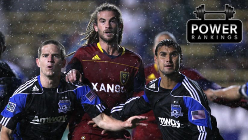 Kyle Beckerman (center) and Real Salt Lake are heads and shoulders above the rest in the Power Rankings.
