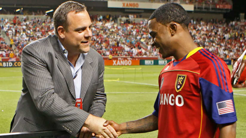 Real Salt Lake GM Garth Lagerwey (left) says he's hesitant to seek out a DP, despite the possible 2011 departure of striker Robbie Findley.