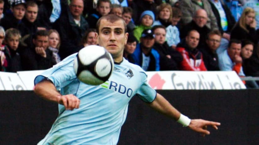 Yura Movsisyan scored three goals for Randers over two legs, but it wasn't enough.