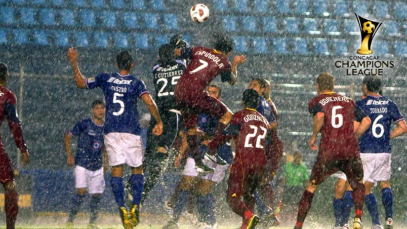 Heavy rain poured throughout most of RSL's 5-4 loss to Cruz Azul.