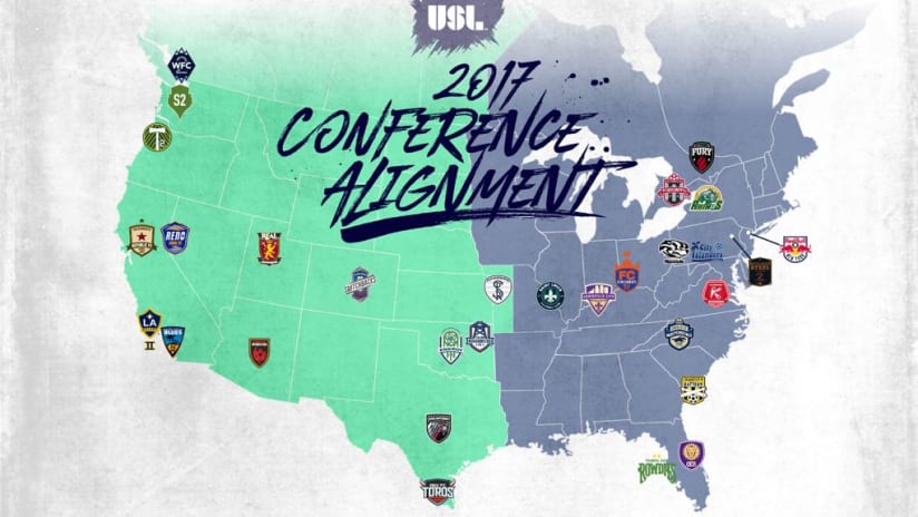 2017 USL conference alignment