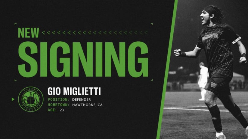 Tacoma Defiance Signs Defender Gio Miglietti and Midfielder Paul Rothrock