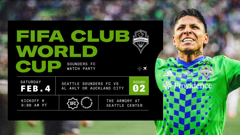 Sounders FC hosts watch party for team's FIFA Club World Cup opening match this Saturday at the Seattle Center Armory