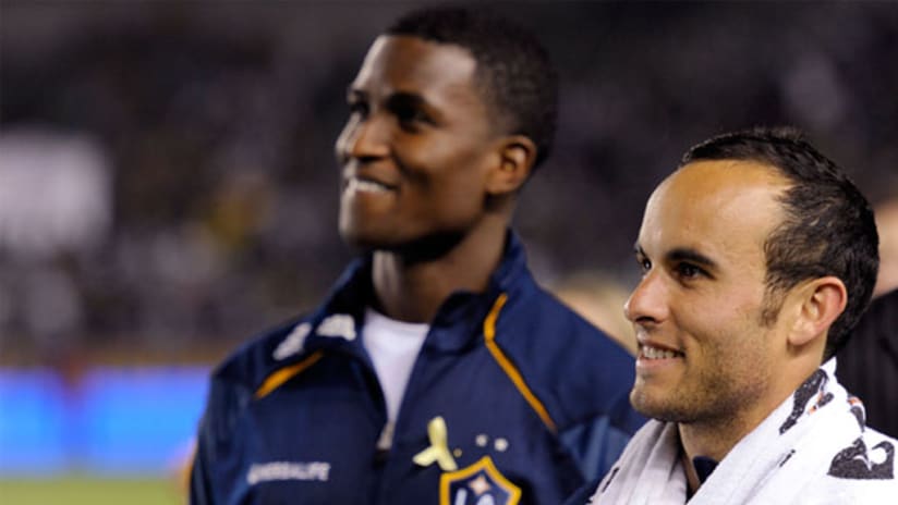 ESPN will broadcast Sunday's LA Galaxy - Seattle Sounders match featuring Edson Buddle (left) and Landon Donovan.