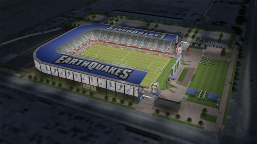 Earthquakes owner Lew Wolff announced the design for the team's new stadium on Saturday, Sept. 19. The stadium will be located at the intersection of Coleman and Newhall Avenues adjacent to San Jose International Airport.