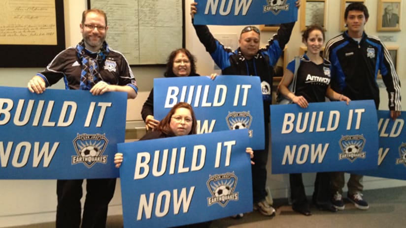 Build It Now: Quakes fans at San Jose City Hall