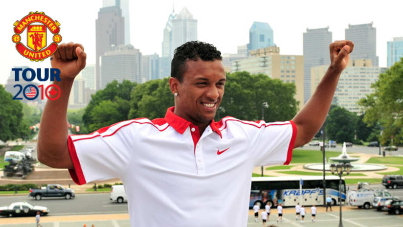 Nani gets into the "Rocky" spirit on Tuesday. He may play on Wednesday vs. Philly.