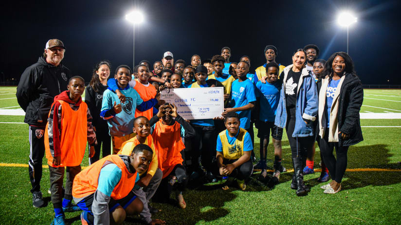 Soccer For All Kids: The Victory Project presents $15,000 donation to Global FC